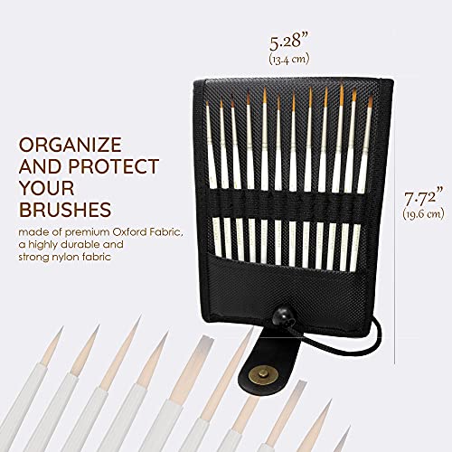 MyArtscape Miniature Paint Brushes with Holder, Set of 12 for Detail & Fine Point Painting - use with Acrylic, Watercolor, Oil, Gouache - for Pinstriping & Lettering - Art Supplies - Image 3