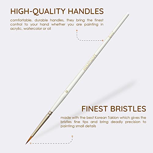 MyArtscape Miniature Paint Brushes with Holder, Set of 12 for Detail & Fine Point Painting - use with Acrylic, Watercolor, Oil, Gouache - for Pinstriping & Lettering - Art Supplies - Image 4
