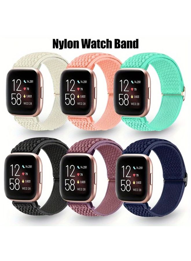 Pine Needle Green Stretchy Nylon Band For Fitbit Versa Versa 2 Versa Lite - Image 1
