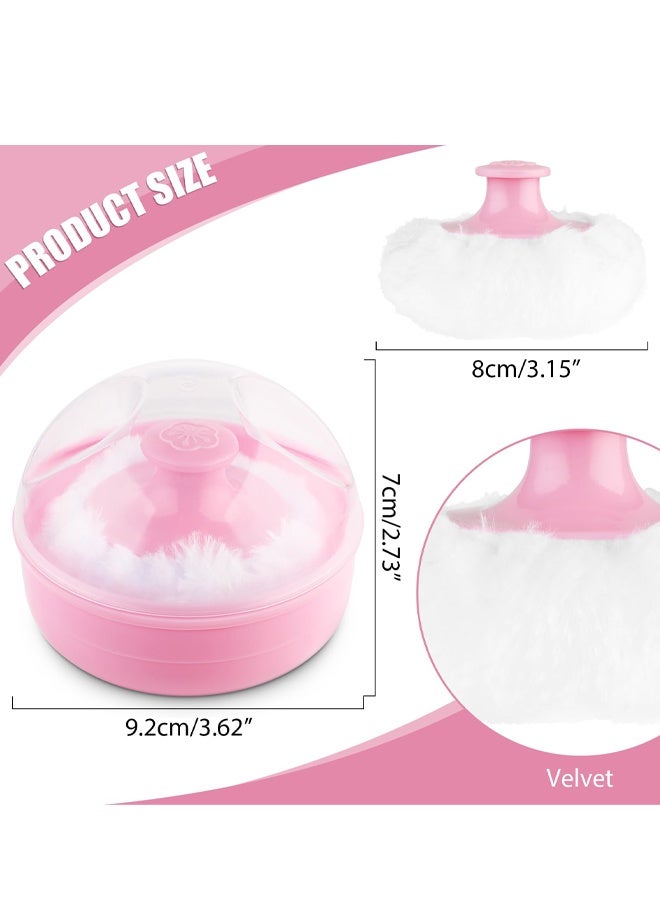 Fluffy Soft Face & Body Puff with Case, for Baby Kids Adults Bath Travel, Pink - Image 2