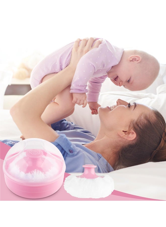 Fluffy Soft Face & Body Puff with Case, for Baby Kids Adults Bath Travel, Pink - Image 4