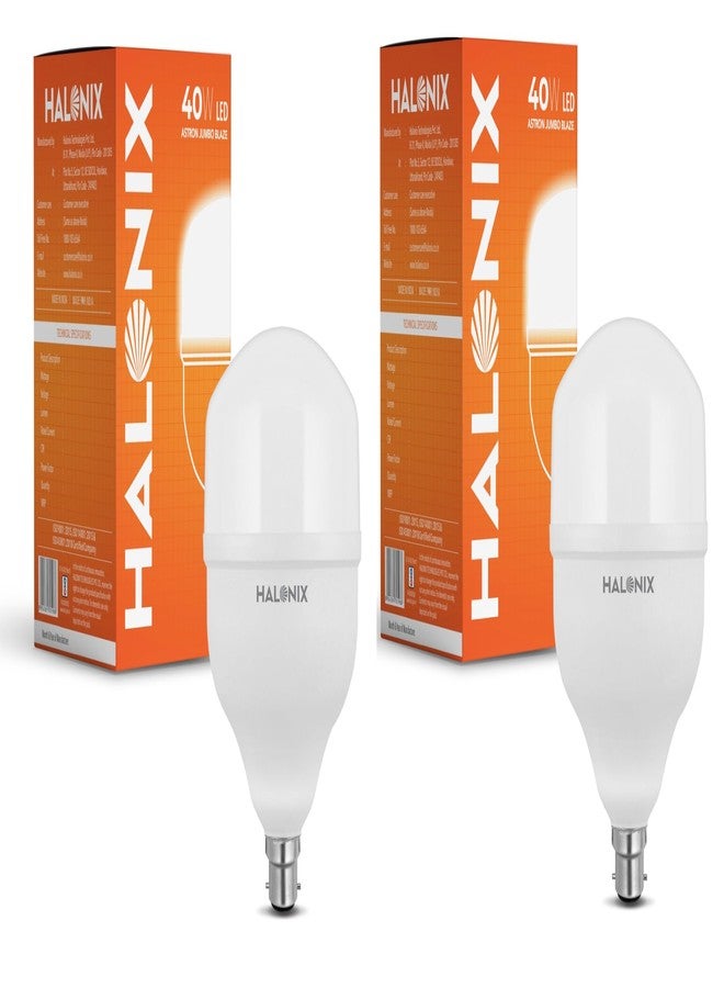 Halonix مصباح هالونيكس LED بقوة 40 واط | ضوء نهاري بارد (6500 كلفن) | عبوة من قطعتين | موفر للطاقة | حماية من زيادة التيار حتى 4 كيلو فولت | قاعدة B22 - Image 1