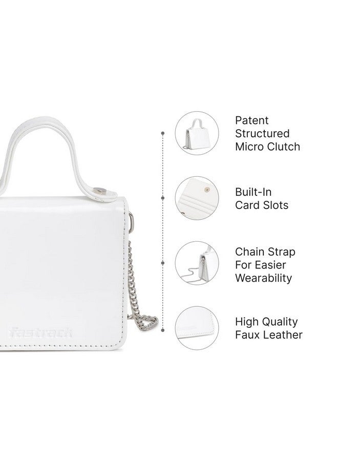 Fastrack Micro Clutch for Women | Stylish Micro Clutch with Chain Strap | Premium Clutch with Multiple Pockets made of Faux Leather - Image 2