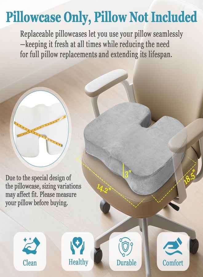 POWYS Sciatica Pain Relief Pillowcase Office Chair Butt Cushions Covers for Coccyx Tailbone Car Seat Pad Waterproof Case for ComfiLife & Everlasting Comfort U-Shaped Memory Foam (Pillow Not Included) - Image 2