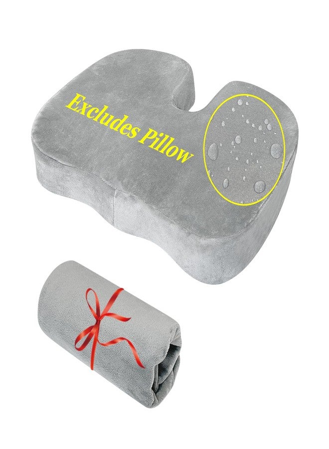 POWYS Sciatica Pain Relief Pillowcase Office Chair Butt Cushions Covers for Coccyx Tailbone Car Seat Pad Waterproof Case for ComfiLife & Everlasting Comfort U-Shaped Memory Foam (Pillow Not Included) - Image 1