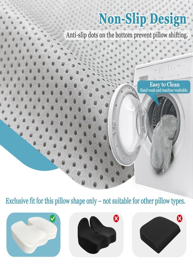 POWYS Sciatica Pain Relief Pillowcase Office Chair Butt Cushions Covers for Coccyx Tailbone Car Seat Pad Waterproof Case for ComfiLife & Everlasting Comfort U-Shaped Memory Foam (Pillow Not Included) - Image 4