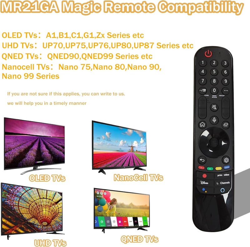 Bxmgr AN-MR22GA AN-MR21GA Magic Remote for LG Smart TV Remote with Voice Pointer, for LG Smart TVs UHD OLED QNED NanoCell 4K 8K Series, Compatible with LG TVs 2018-2022, with Hot Key, 5 Year Warranty - Image 1