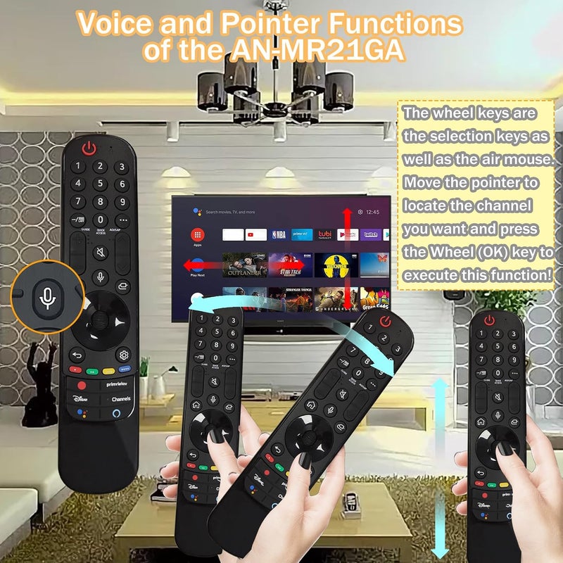 Bxmgr AN-MR22GA AN-MR21GA Magic Remote for LG Smart TV Remote with Voice Pointer, for LG Smart TVs UHD OLED QNED NanoCell 4K 8K Series, Compatible with LG TVs 2018-2022, with Hot Key, 5 Year Warranty - Image 4