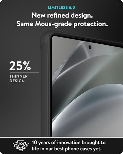 Mous for Samsung Galaxy S25 Ultra Case MagSafe Compatible - Limitless 6.0 - Black Leather - Protective Shockproof Phone Cover - Image 2