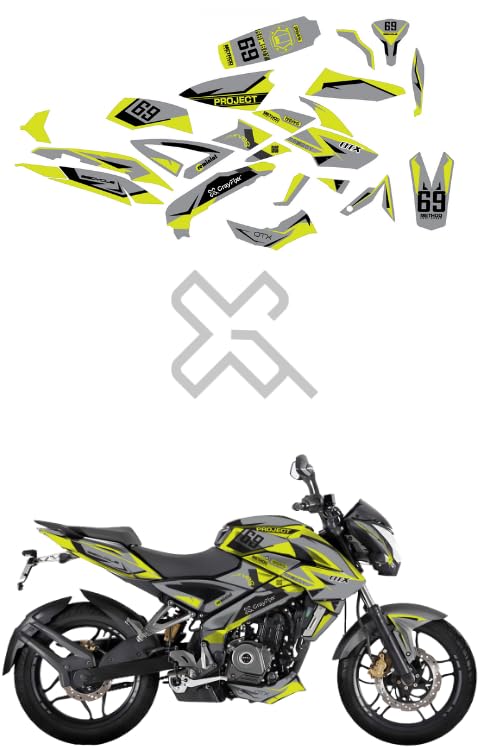 Grayfixx Project 69 OTX Edition Full Body Sticker for Pulsar NS 200 | Printed in Premium Gloss Vinyl with FPF(Fade Protection Film), Water Proof, Precut Sticker, Pack of 1 for Both Side - Image 1