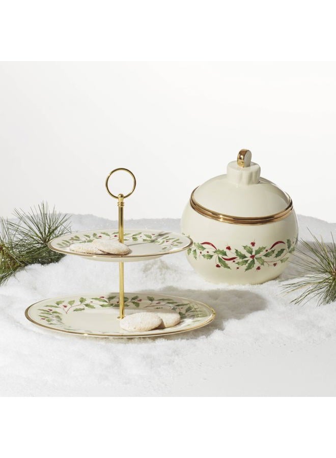 LENOX Holiday Ornament Cookie Jar, 4.20 LB, Red & Green - Image 3
