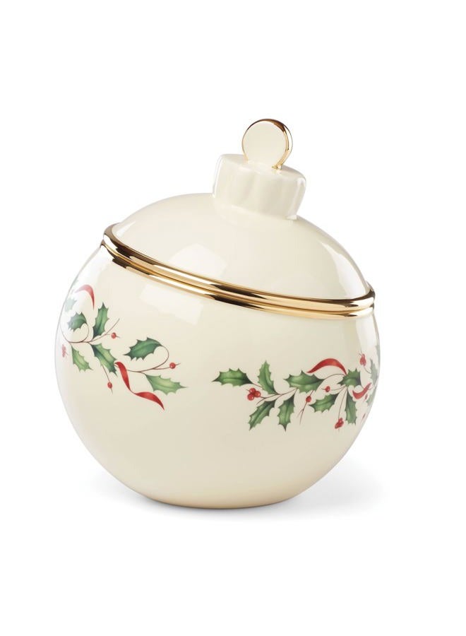 LENOX Holiday Ornament Cookie Jar, 4.20 LB, Red & Green - Image 1