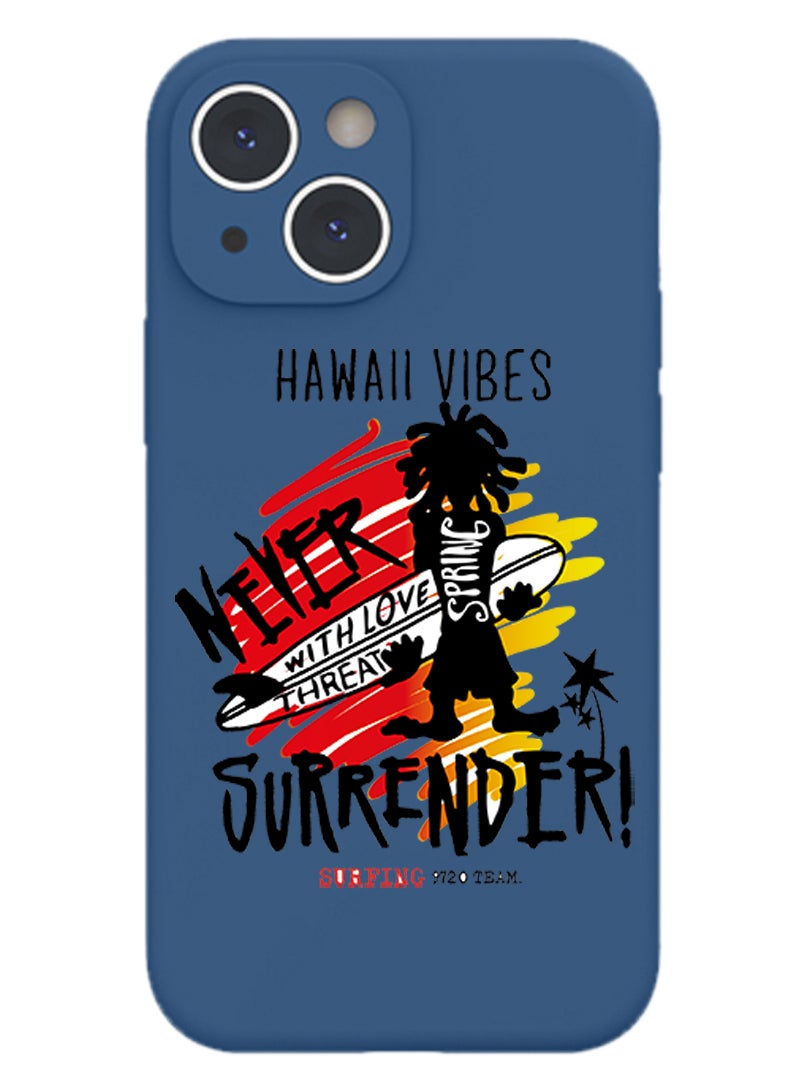 Theodor Protective Slim Fit Case Liquid Silicone Cover with Full Body Protection Anti-Scratch Shockproof Case For iPhone 14 Blue  - Heels - Image 1