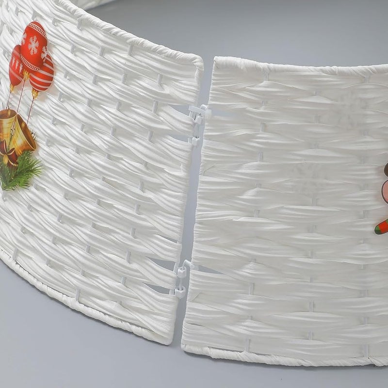 تنورة شجرة من الخوص البني، زينة عطلات طبيعية، سلة عيد الميلاد، لوازم حفلة احتفالية - Image 5