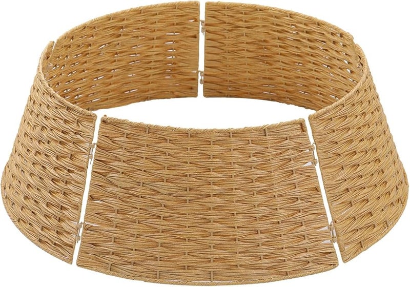 تنورة شجرة من الخوص البني، زينة عطلات طبيعية، سلة عيد الميلاد، لوازم حفلة احتفالية - Image 2