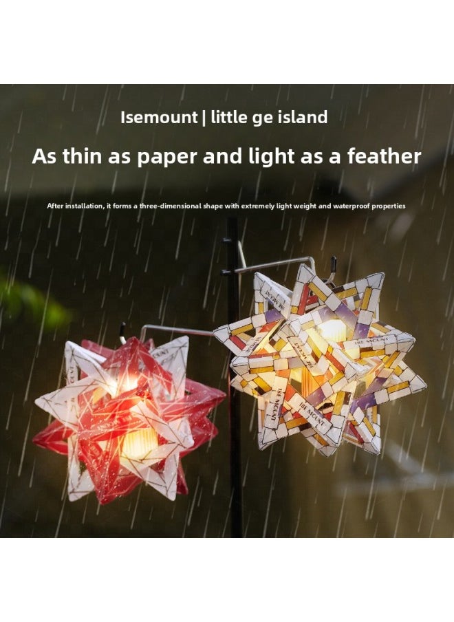 Generic - ISE MOUNT Outdoor Camping Jinping Sugar Lampshade Folding Color 38 Lamp GZ Lamp Material Accessories Polar Star Lampshade-Color:4 Pieces Of Gold Flat Sugar Lampshades. Lamp Not Included. Please Note To Change The Color Of The Lampshade - Image 1