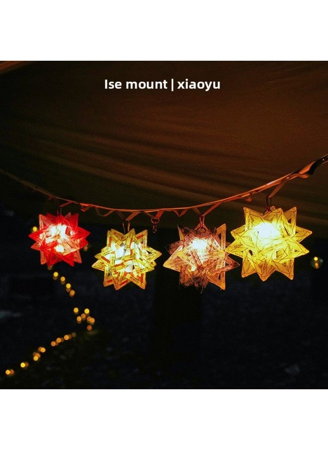 Generic - ISE MOUNT Outdoor Camping Jinping Sugar Lampshade Folding Color 38 Lamp GZ Lamp Material Accessories Polar Star Lampshade-Color:4 Pieces Of Gold Flat Sugar Lampshades. Lamp Not Included. Please Note To Change The Color Of The Lampshade - Image 1