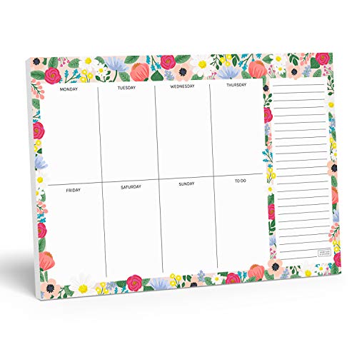 Sweetzer & Orange Floral Weekly Planner 2025, Undated Sheets To Do List Notepad, 7x10” Day Desk Note Pad Easy to Tear, School and Home Checklist Productivity Organizer, Work and Daily Planner - Image 1