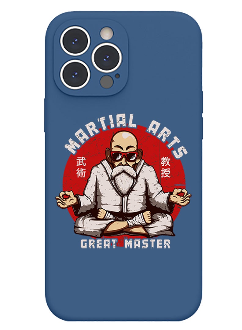 Theodor Protective Slim Fit Case Liquid Silicone Cover with Full Body Protection Anti-Scratch Shockproof Case For iPhone 13 Pro Max Blue  - Memories - Image 1