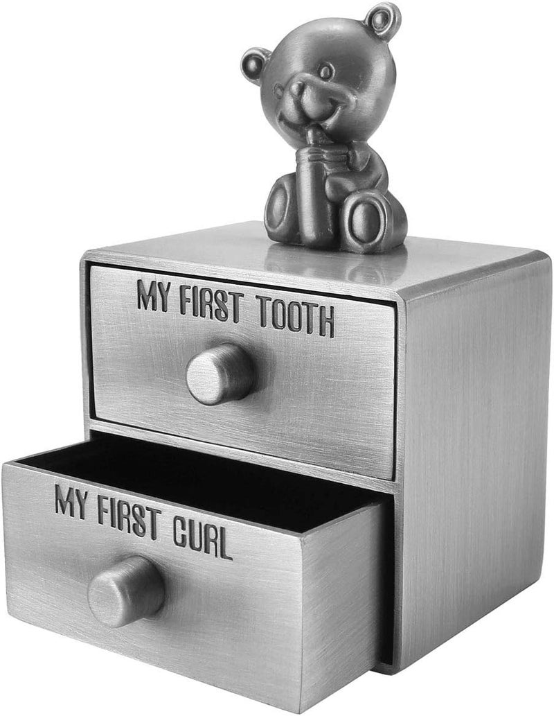 Mogoko Silver Baby First Tooth and Curl Keepsake Box Set - Image 2