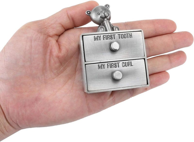 Mogoko Silver Baby First Tooth and Curl Keepsake Box Set - Image 5