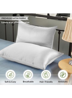 ZOYLA HERBAL Zoyla Herbal Korean Silk Satin Pillow Cover for Hair and Skin Designed by Hair Expert Control Hair Fall Reduce Frizz Pack of 1 Pillow Covers 2 Scrunchies Silver Grey  - Image 3