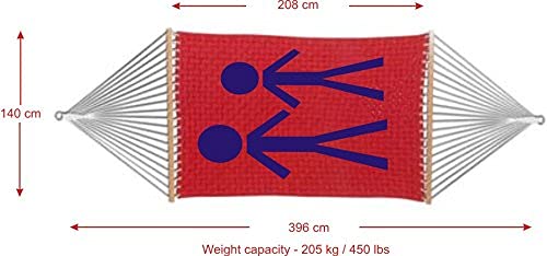 HANGIT Hangit 13FT Quilted Fabric Hammock Swings for Home Outdoor Multicolor Stripe  - Image 5