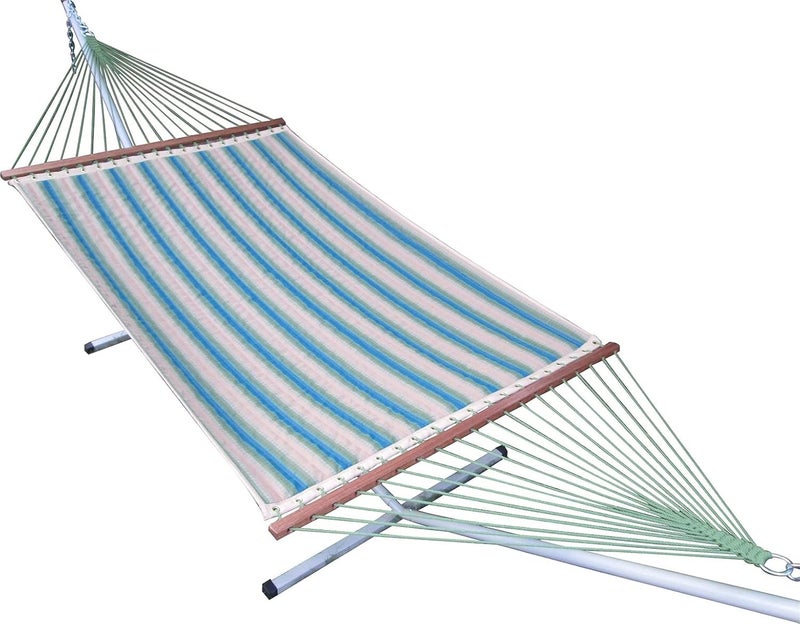 HANGIT Hangit 13FT Quilted Fabric Hammock Swings for Home Outdoor Multicolor Stripe  - Image 1