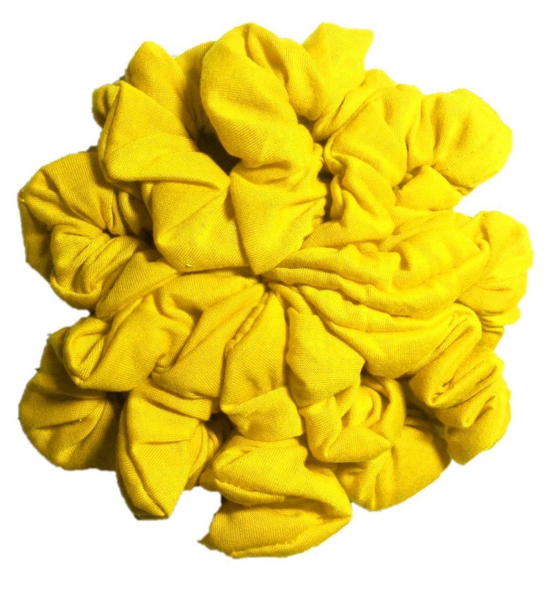 Cotton Scrunchie Set Set of 10 Soft Cotton Scrunchies Solid Color Packs Yellow