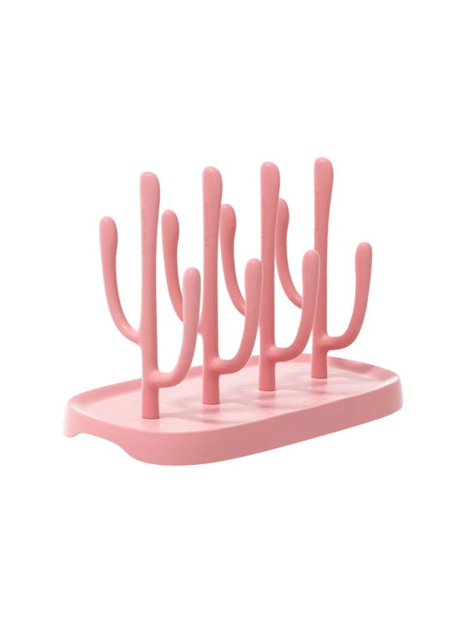 MiniMe Baby Bottle Drying Rack with Removable Drip Tray | BPA‑Free PP Plastic | Pink | Holds 8 Bottles, Nipples & Accessories | Countertop Space‑Saver | Easy‑Clean - Image 1