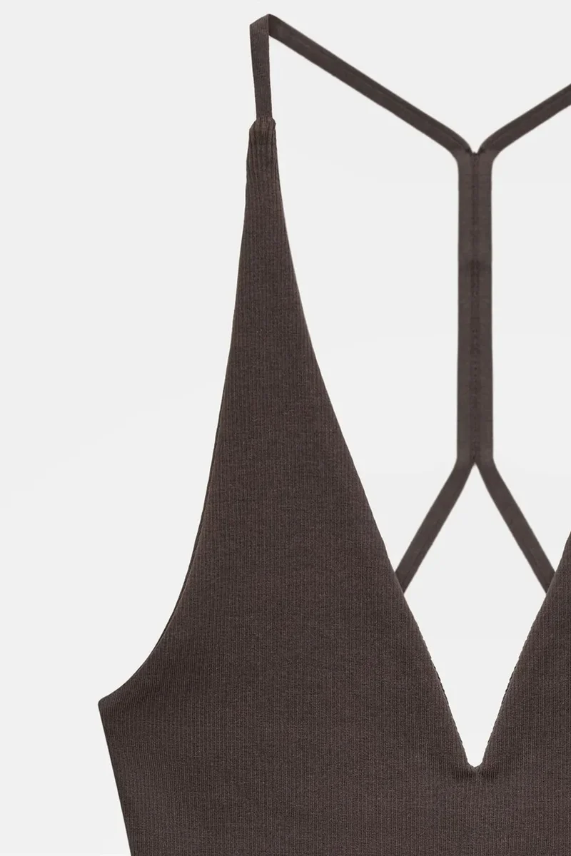 Dilvin Black DILVIN Slim Fit Cut-Out Halter Bodysuit for Women | Best Price UAE
