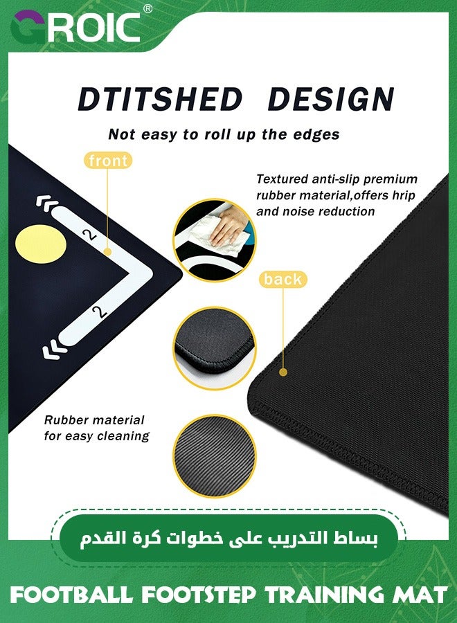 GROIC Football Footstep Training Set - Football Footstep Training Mat and Anti-Slip Grip Socks, Soccer Training Mat Soccer Workout Equipment Indoor Soccer Skills Drills Pad Soccer Train Mat (90*60cm) - Image 3