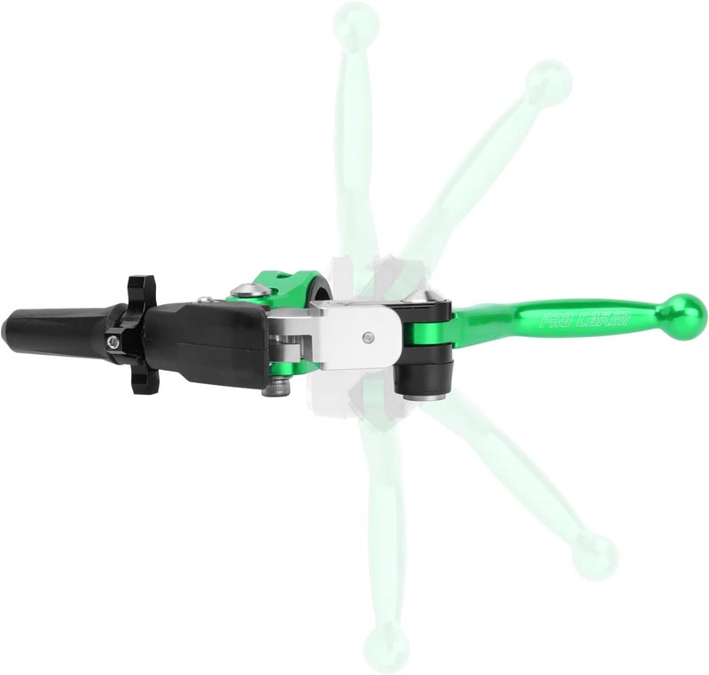 PRO CAKEN 7/8" 22mm Universal Motorcycle Aluminum 360° Alloy Foldable Clutch Handle - Green - Image 5
