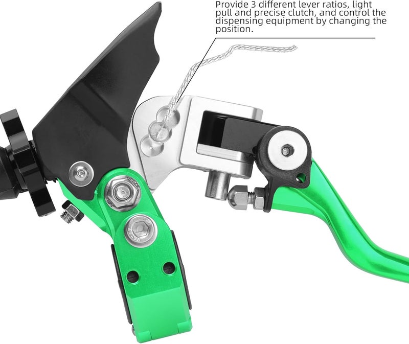 PRO CAKEN 7/8" 22mm Universal Motorcycle Aluminum 360° Alloy Foldable Clutch Handle - Green - Image 3
