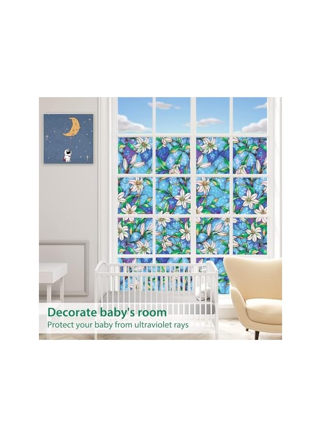 The Bros Privacy Window Films, 45cm × 200cm No Glue Static Cling Glass Window Covering, Uv Sun Blocking Glass Window Covering, for Room Décor, Bathroom, Kids Room, Stained Glassr Window Film Privacy - Image 5