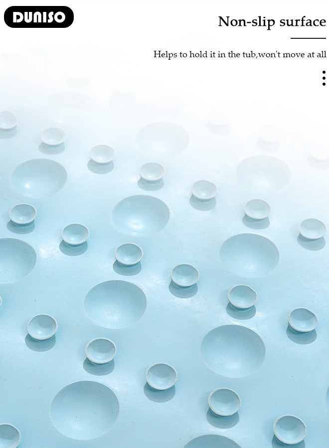 DUNISO Rubber Mat Anti Slip Bathroom Mat Shower Mat Waterproof Mat Foot Massage Mat With Drain Holes And Suction Cups 40*70cm Bath Mat For Tub, Toilet And Bathroom Floors Blue  - Image 5