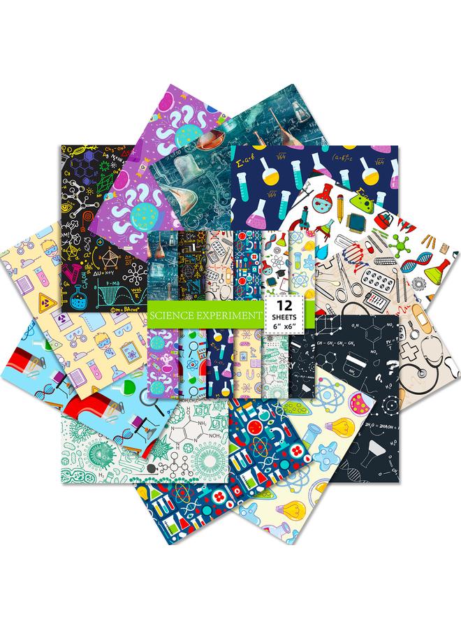 Bluejw Big Sale 12 Sheets/pack Of Scientific Experiment Material Paper-cut Base Paper Simple Fresh Ins Wind Background Paper American Style - Image 2