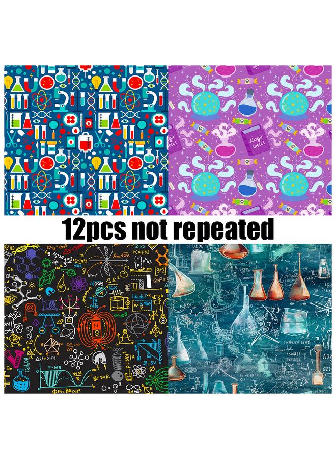 Bluejw Big Sale 12 Sheets/pack Of Scientific Experiment Material Paper-cut Base Paper Simple Fresh Ins Wind Background Paper American Style - Image 3