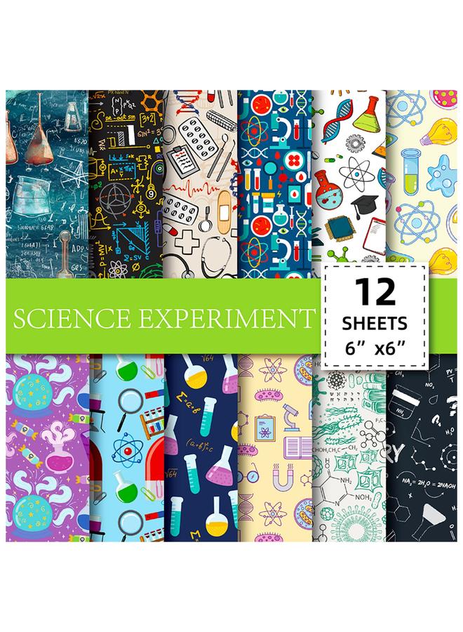 Bluejw Big Sale 12 Sheets/pack Of Scientific Experiment Material Paper-cut Base Paper Simple Fresh Ins Wind Background Paper American Style - Image 1