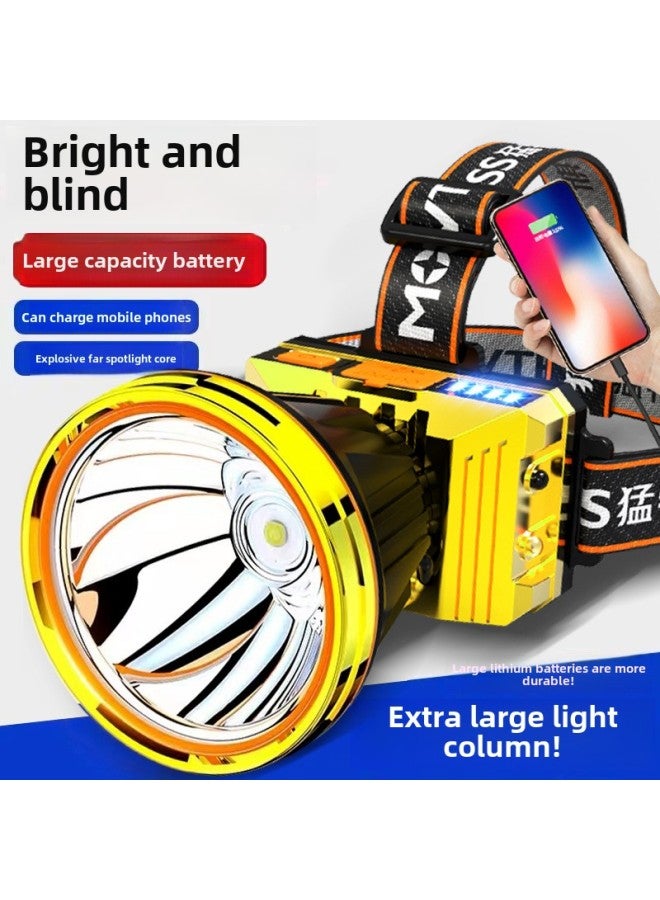 مصباح صيد ليلي قابل لإعادة الشحن LED عالي الإضاءة للاستخدام في الهواء الطلق واستكشاف المناجم - اللون: أبيض، مجموعة صندوق ملونة - Image 1