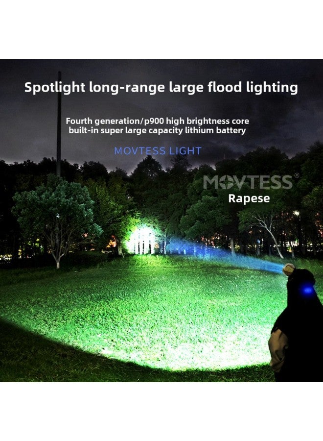 مصباح صيد ليلي قابل لإعادة الشحن LED عالي الإضاءة للاستخدام في الهواء الطلق واستكشاف المناجم - اللون: أبيض، مجموعة صندوق ملونة - Image 2