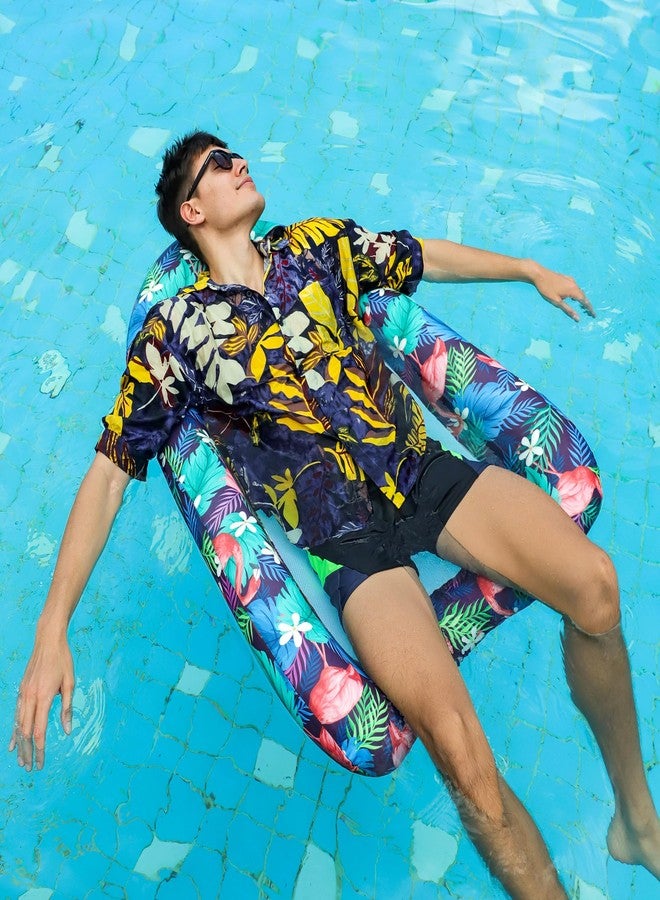 Parentswell Inflatable Pool Floats for Adults, Fabric Covered Pool Chair Float for Pool Floating, Adult Pool Floats for Lake, Beach Floaties (Flamingo Pattern) - Image 4
