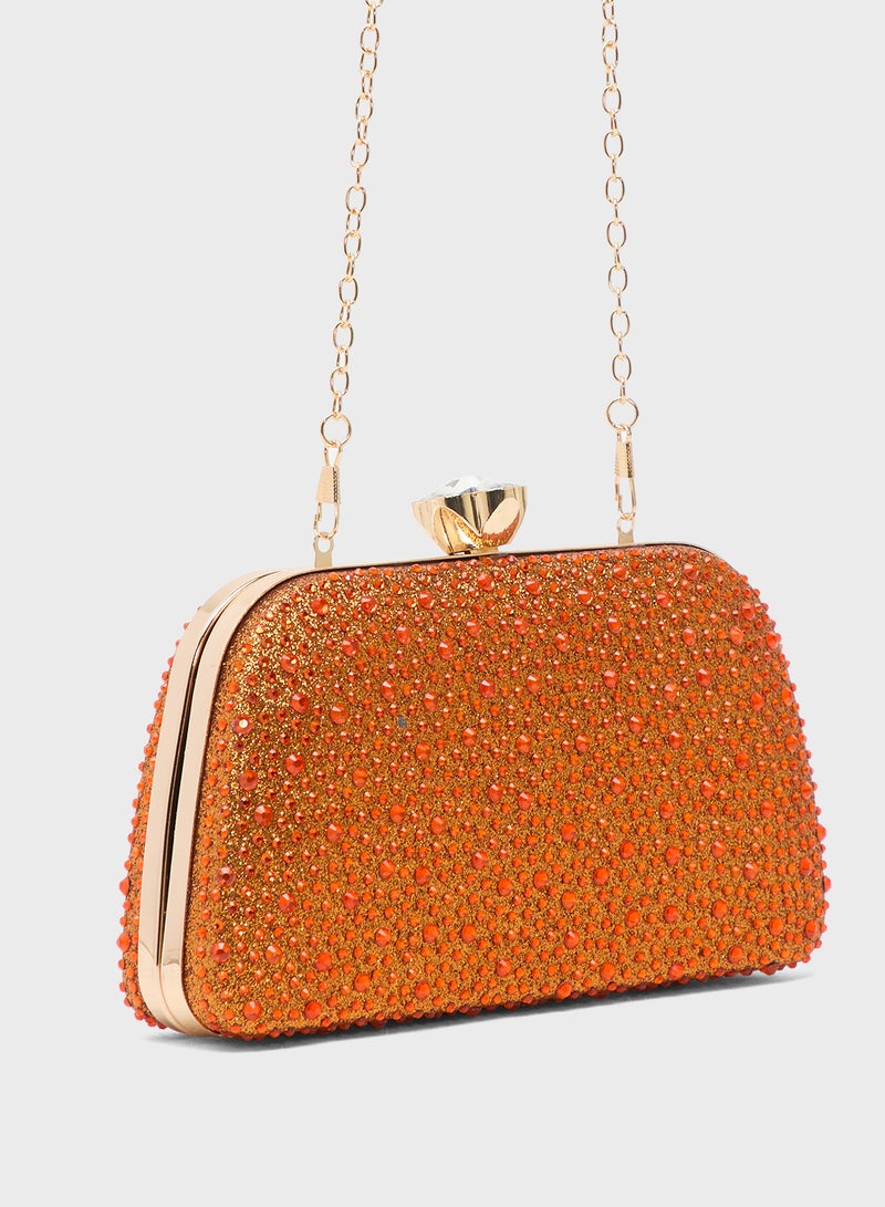 Khizana Rhinestone Beaded Embellished Clutch - Image 4