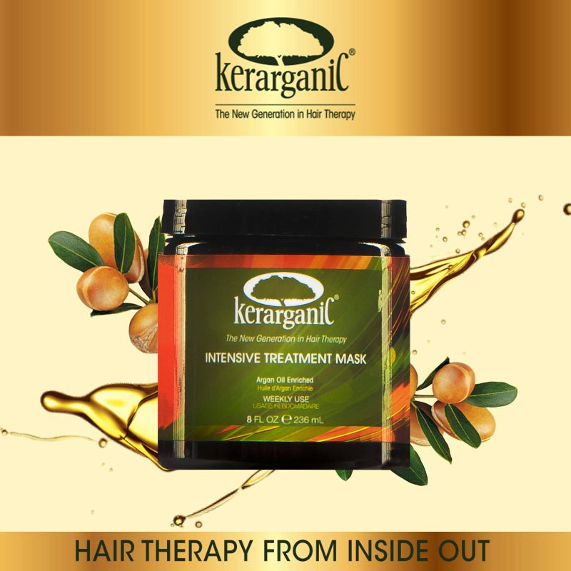 KERARGANIC Intensive Treatment Mask Argan Oil Enriched Keratin Hair Repair Treatment, 8oz - Image 5