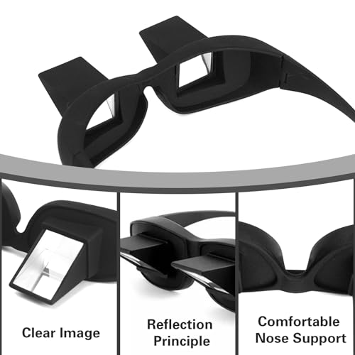UXIETIN Crochet Glasses Horizontal High Definition Lazy Glasses Prism Periscope Looking Down for Crochet Reading and Watching TV for Seniors or Teenagers - Image 2