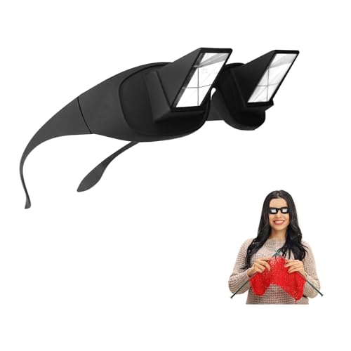 UXIETIN Crochet Glasses Horizontal High Definition Lazy Glasses Prism Periscope Looking Down for Crochet Reading and Watching TV for Seniors or Teenagers - Image 1