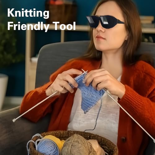 UXIETIN Crochet Glasses Horizontal High Definition Lazy Glasses Prism Periscope Looking Down for Crochet Reading and Watching TV for Seniors or Teenagers - Image 3
