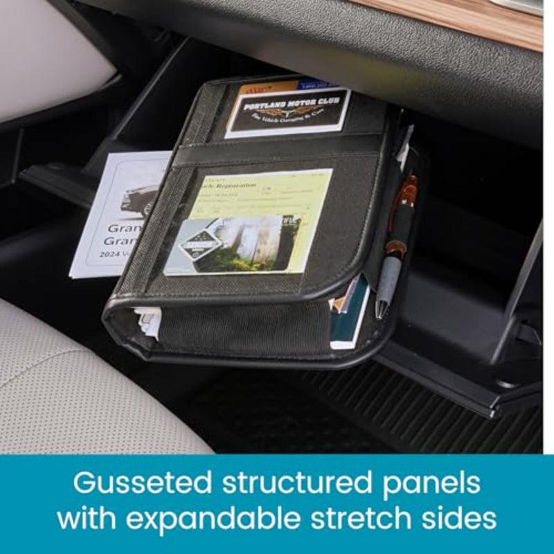 Glove Box Organizer and Car Manual Holder - Insurance and Registration Holder for Glove Box with Clear Pockets for Quick Access to Car Documents and Expandable Manual Holder - Image 4