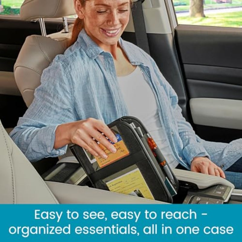 Glove Box Organizer and Car Manual Holder - Insurance and Registration Holder for Glove Box with Clear Pockets for Quick Access to Car Documents and Expandable Manual Holder - Image 2