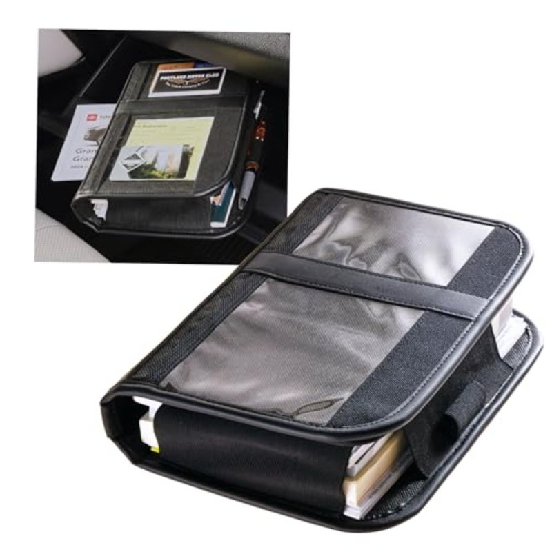 Glove Box Organizer and Car Manual Holder - Insurance and Registration Holder for Glove Box with Clear Pockets for Quick Access to Car Documents and Expandable Manual Holder - Image 1